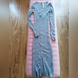 ** SOLD ** ARITZIA BABATON long grey button up dress